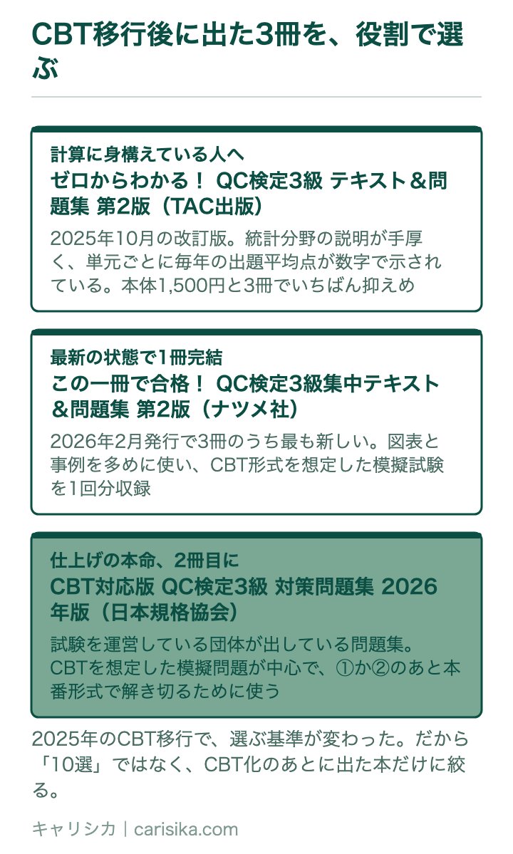 CBT移行後に出た3冊を、役割で選ぶ